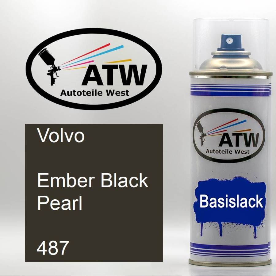 Volvo, Ember Black Pearl, 487: 400ml Sprühdose, von ATW Autoteile West.